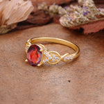 SR17022 Garnet Ring - Rose-Gold