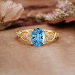 SR17022 Aquamarine Ring - Yellow-Gold