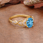 SR17022 Aquamarine Ring - Rose-Gold