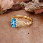 SR17022 Aquamarine Ring - White-Gold