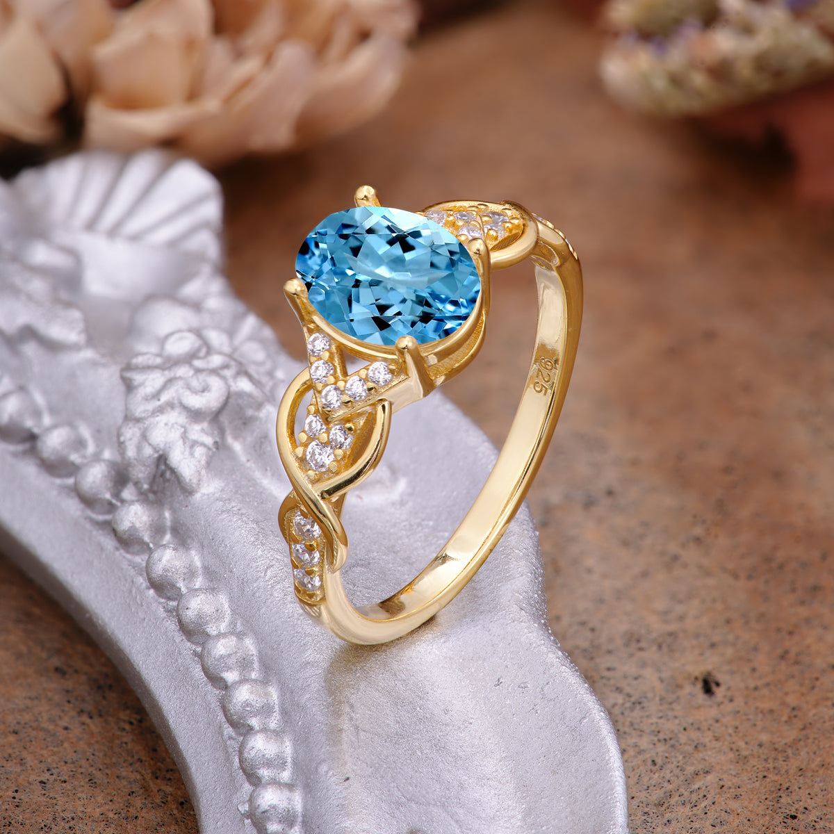 SR17022 Aquamarine Ring - Additional view