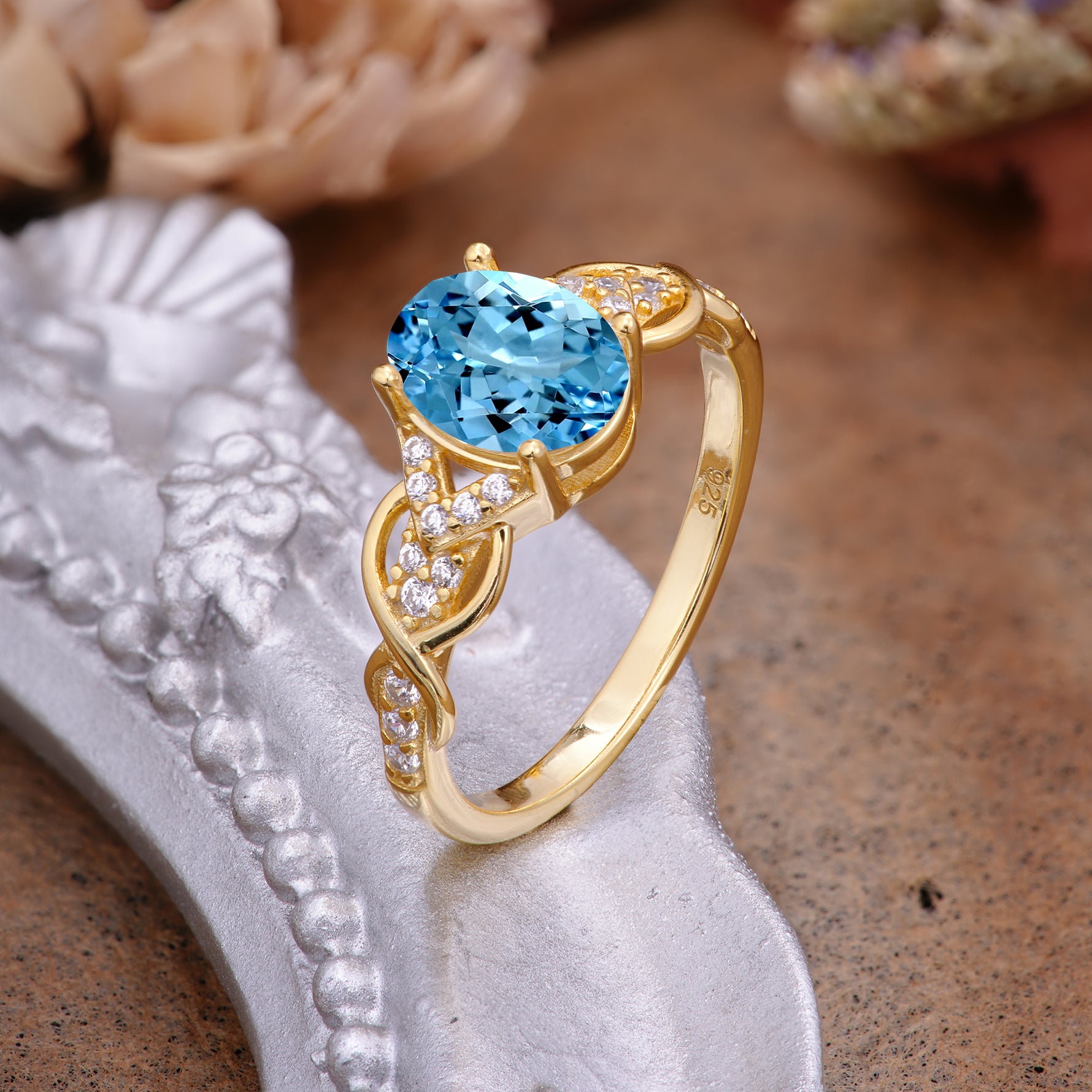 SR17022 Aquamarine Ring - Additional view