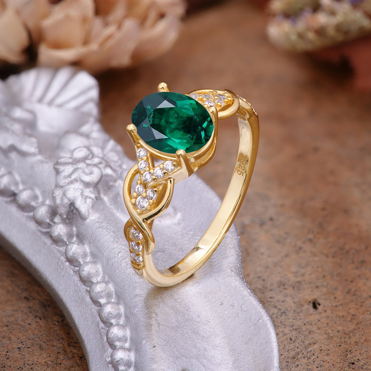 SR17022 Emerald Ring - Additional view
