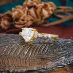 Heart Cut Moissanite Vintage Pave Shank Engagement Ring - Additional view