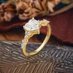 Heart Cut Moissanite Vintage Pave Shank Engagement Ring - Additional view