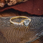 Heart Cut Black Rutilated Quartz Vintage Pave Shank Engagement Ring - Additional view