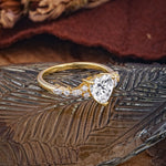 Heart Cut Lab Diamond Vintage Pave Shank Engagement Ring - Additional view
