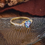 Heart Cut Alexandrite Vintage Pave Shank Engagement Ring - Additional view