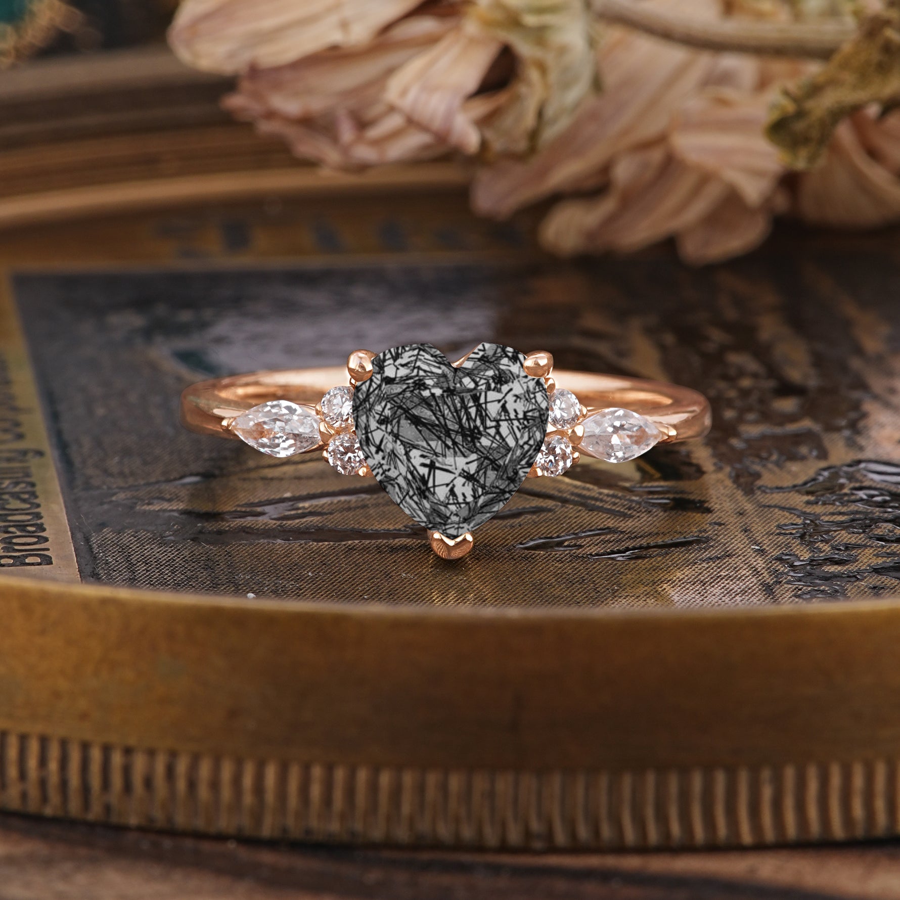 SR17025 Black Rutilated Quartz Ring - Additional view