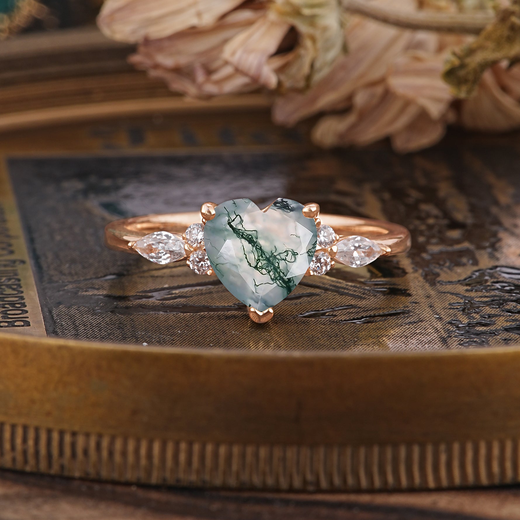 SR17025 Moss Agate Ring - Additional view