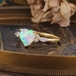 SR17025 Fire Opal Ring - White-Gold