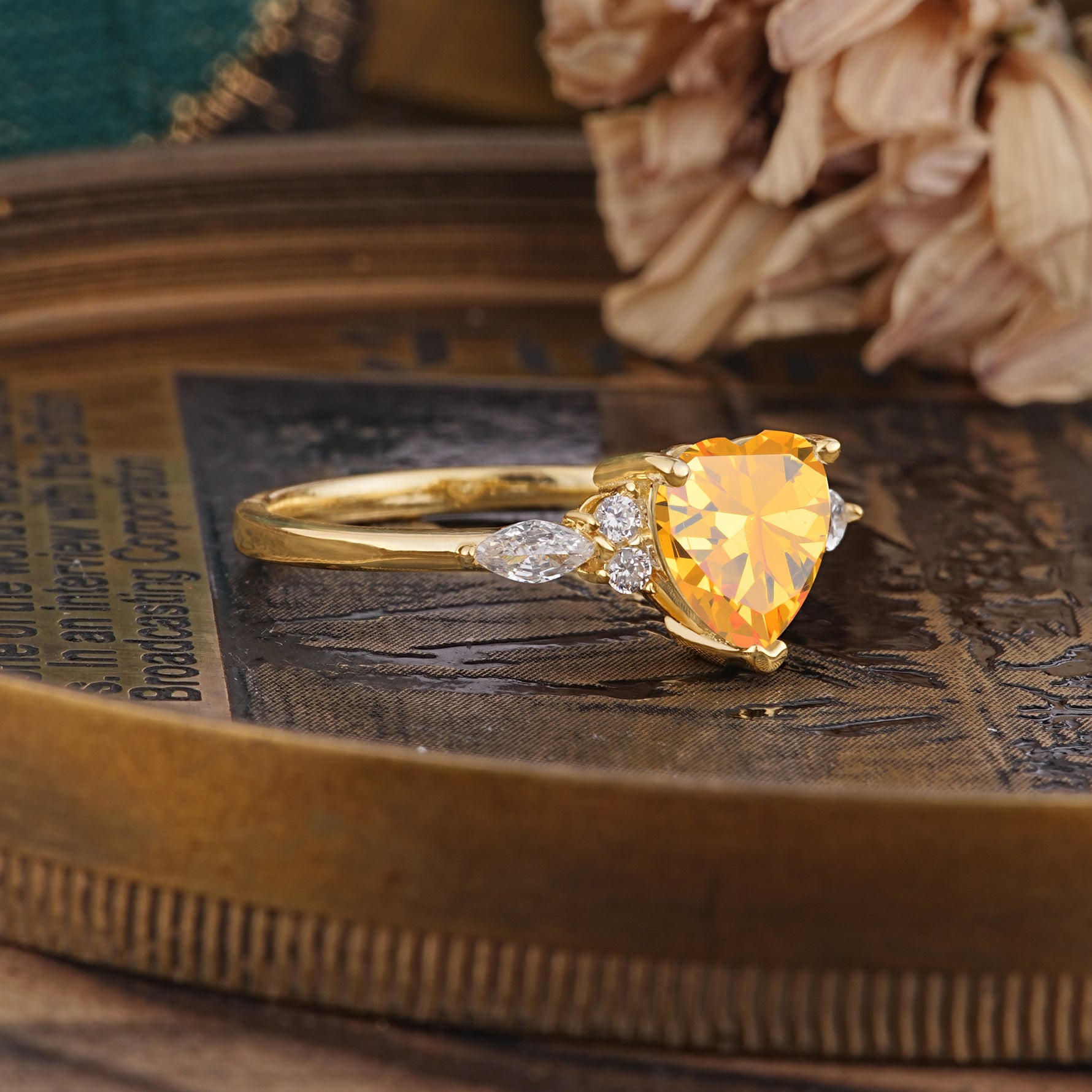 SR17025 Citrine Ring - Rose-Gold