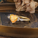 SR17025 Citrine Ring - White-Gold