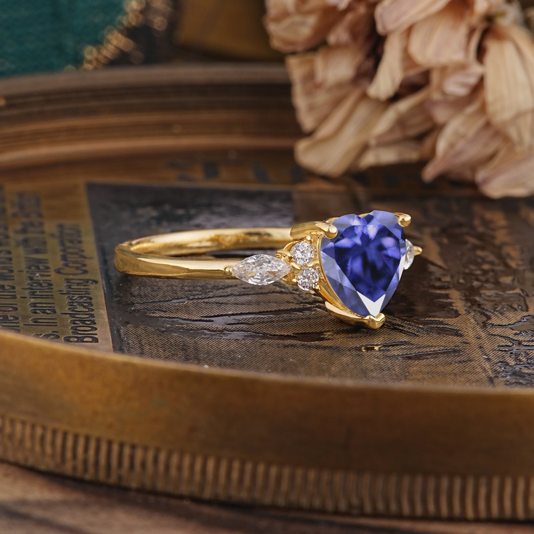 SR17025 Tanzanite Ring - Rose-Gold