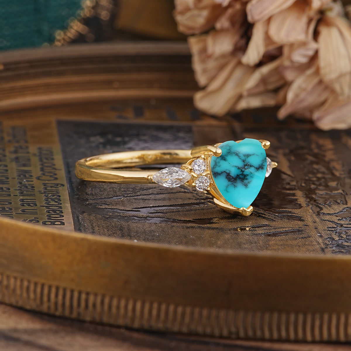 SR17025 Turquoise Ring - Rose-Gold