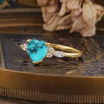 SR17025 Turquoise Ring - White-Gold