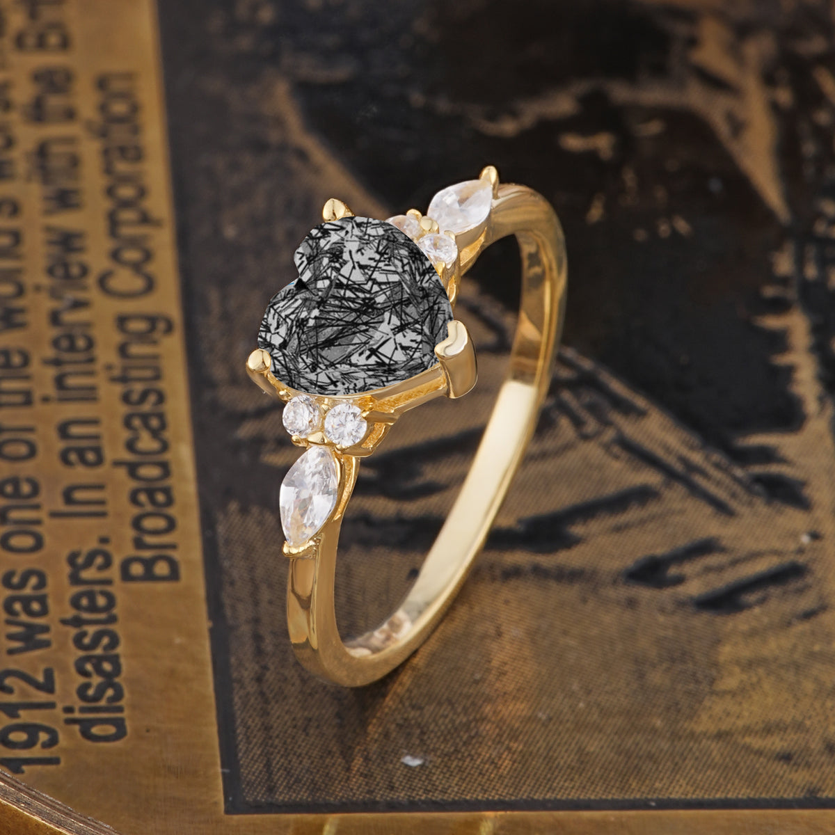 SR17025 Black Rutilated Quartz Ring - Additional view