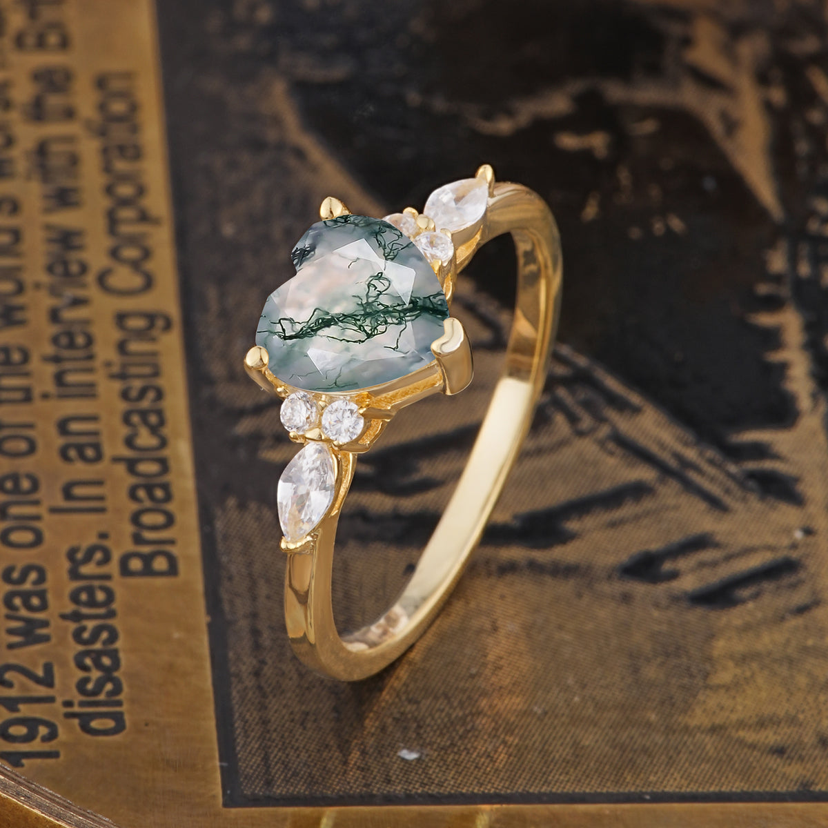 SR17025 Moss Agate Ring - Additional view