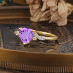 SR17025 Amethyst Ring - White-Gold
