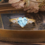 SR17025 Aquamarine Ring - Yellow-Gold
