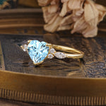 SR17025 Aquamarine Ring - White-Gold