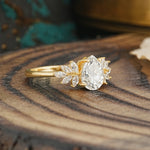 Vintage Floral Pear Cut Moissanite Engagement Ring - Additional view