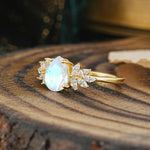 Vintage Floral Pear Cut Moonstone Engagement Ring - Additional view