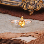 Classic 4 Prong Kite Cut Citrine Engagement Ring - Additional view