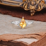 Classic 4 Prong Kite Cut Citrine Engagement Ring - Additional view
