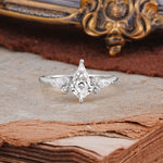 Classic 4 Prong Kite Cut Lab Diamond Engagement Ring - Additional view