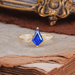 Classic 4 Prong Kite Cut Sapphire Engagement Ring - Additional view