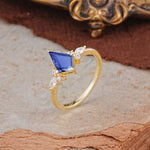 Classic 4 Prong Kite Cut Tanzanite Engagement Ring - Additional view