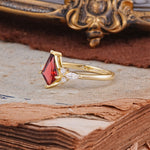 Classic 4 Prong Kite Cut Garnet Engagement Ring - Additional view