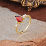Classic 4 Prong Kite Cut Garnet Engagement Ring - Additional view