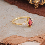 Classic 4 Prong Kite Cut Garnet Engagement Ring - Additional view