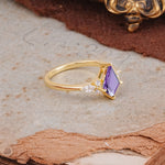 Classic 4 Prong Kite Cut Amethyst Engagement Ring - Additional view