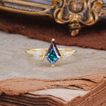 Classic 4 Prong Kite Cut Alexandrite Engagement Ring - Additional view