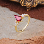 Classic 4 Prong Kite Cut Ruby Engagement Ring - Additional view