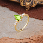 Classic 4 Prong Kite Cut Peridot Engagement Ring - Additional view