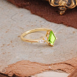 Classic 4 Prong Kite Cut Peridot Engagement Ring - Additional view
