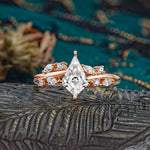 Unique Sparkling Kite Cut Lab Diamond Engagement Ring - Additional view