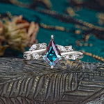 Unique Sparkling Kite Cut Alexandrite Engagement Ring - Additional view