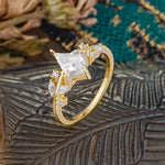 Unique Sparkling Kite Cut Moissanite Engagement Ring - Additional view