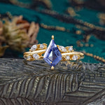Unique Sparkling Kite Cut Tanzanite Engagement Ring - Additional view