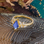 Unique Sparkling Kite Cut Tanzanite Engagement Ring - Additional view