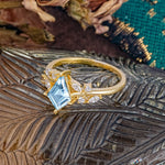 Unique Sparkling Kite Cut Aquamarine Engagement Ring - Additional view