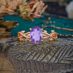 Nature inspired Amethyst Engagement Ring - Additional view