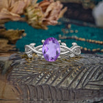 Nature inspired Amethyst Engagement Ring - Additional view