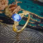 Nature inspired Sapphire Engagement Ring - Additional view