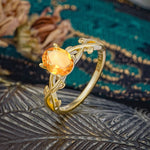 Nature inspired Citrine Engagement Ring - Additional view